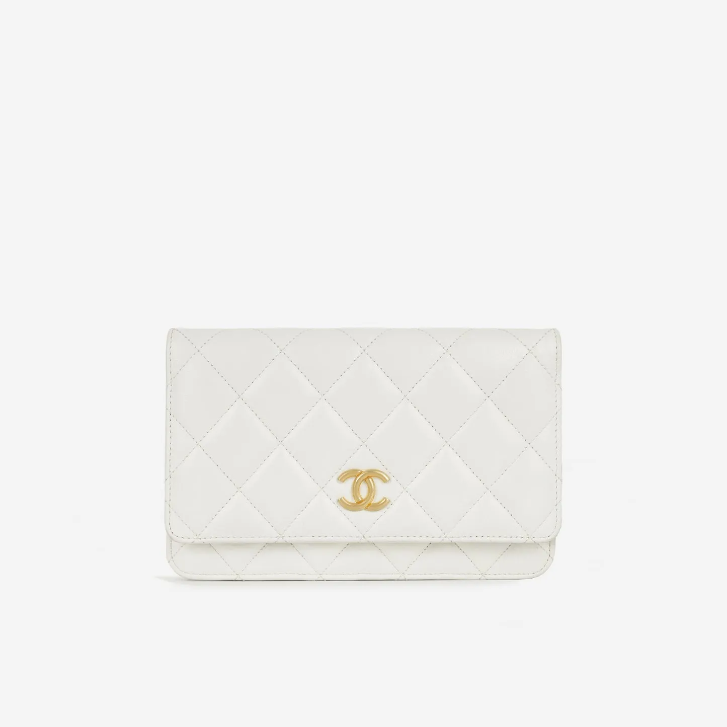 Chanel - Wallet on Chain - White Calfskin with Grommet Strap GHW - Pre-Loved handbags bulk sale