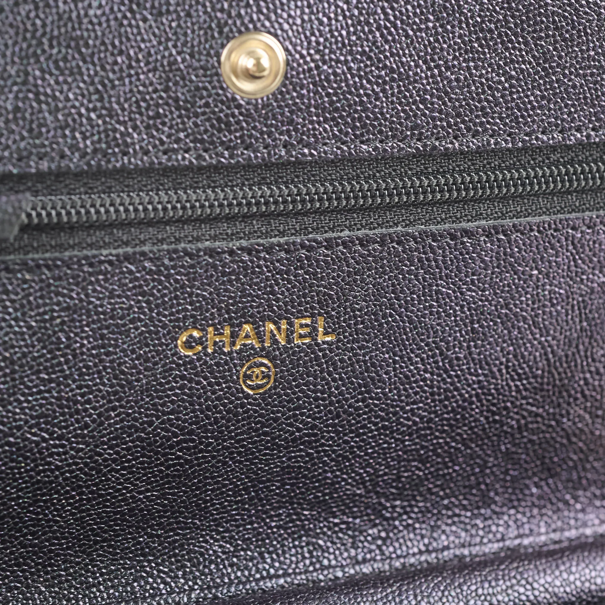 Chanel Wallet on Chain WOC Caviar Iridescence Black