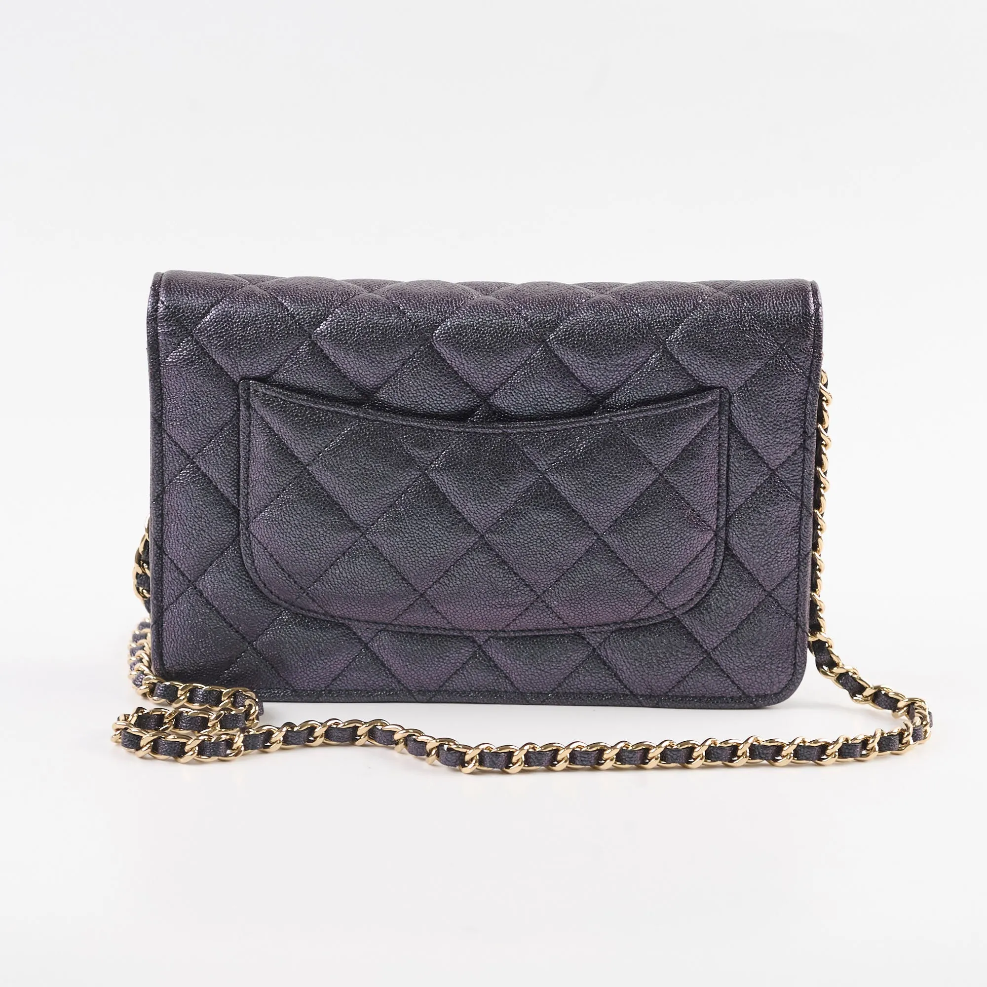 Chanel Wallet on Chain WOC Caviar Iridescence Black