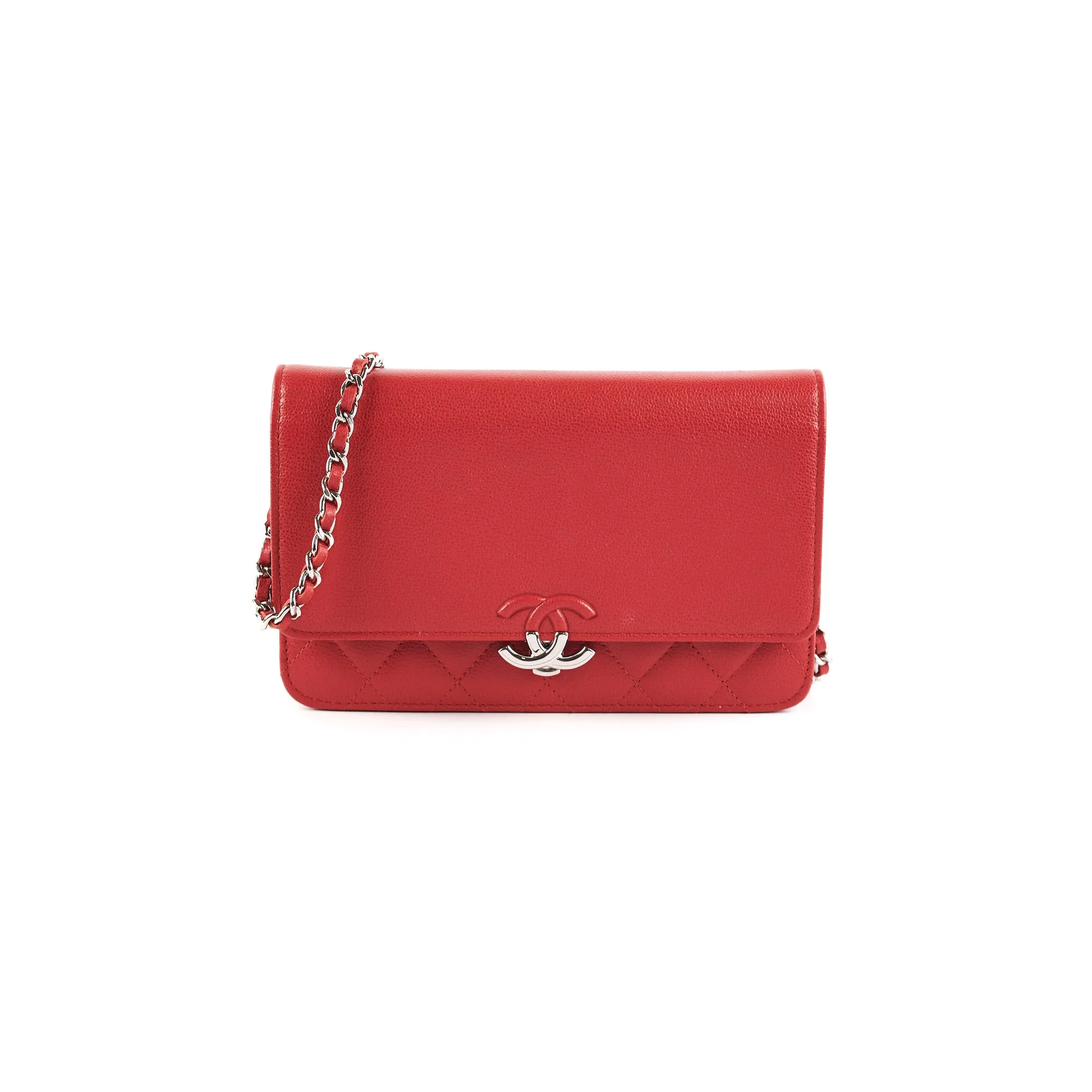 Chanel Wallet On Chain (WOC) Red Evening Clutch Bags Discount