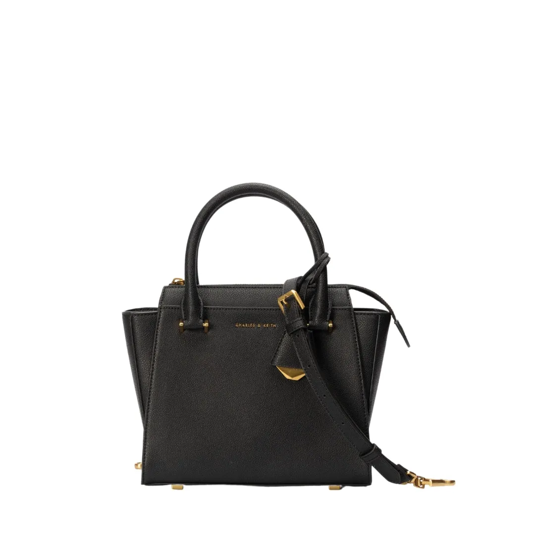 Charles & Keith Black Small Satchel Bag flash sale luggage