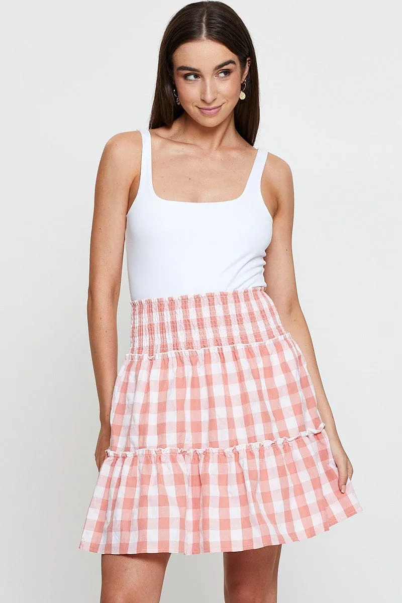 Check Flare Skirt Mini High Rise,skirt,denim skirt,mini skirt,maxi skirt,jean skirt,skort,tennis skirt,pleated skirt,pencil skirt,bubble skirt,plisse skirt,fitted skirt,midi skirt,short skirt,short mini skirt,leather skirt,a line skirt,Split skirt