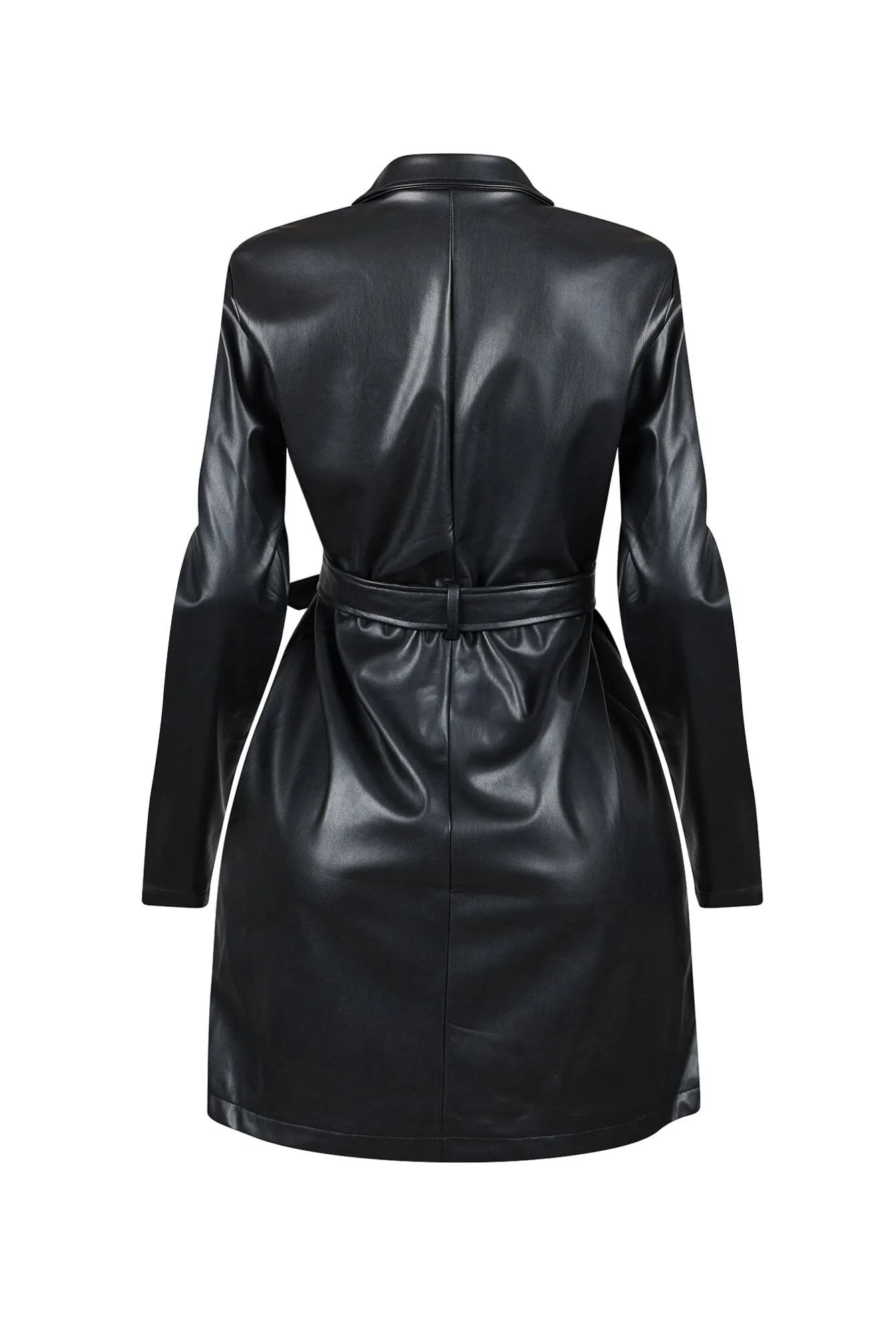 Chelsey Vegan Leather Coat Dress