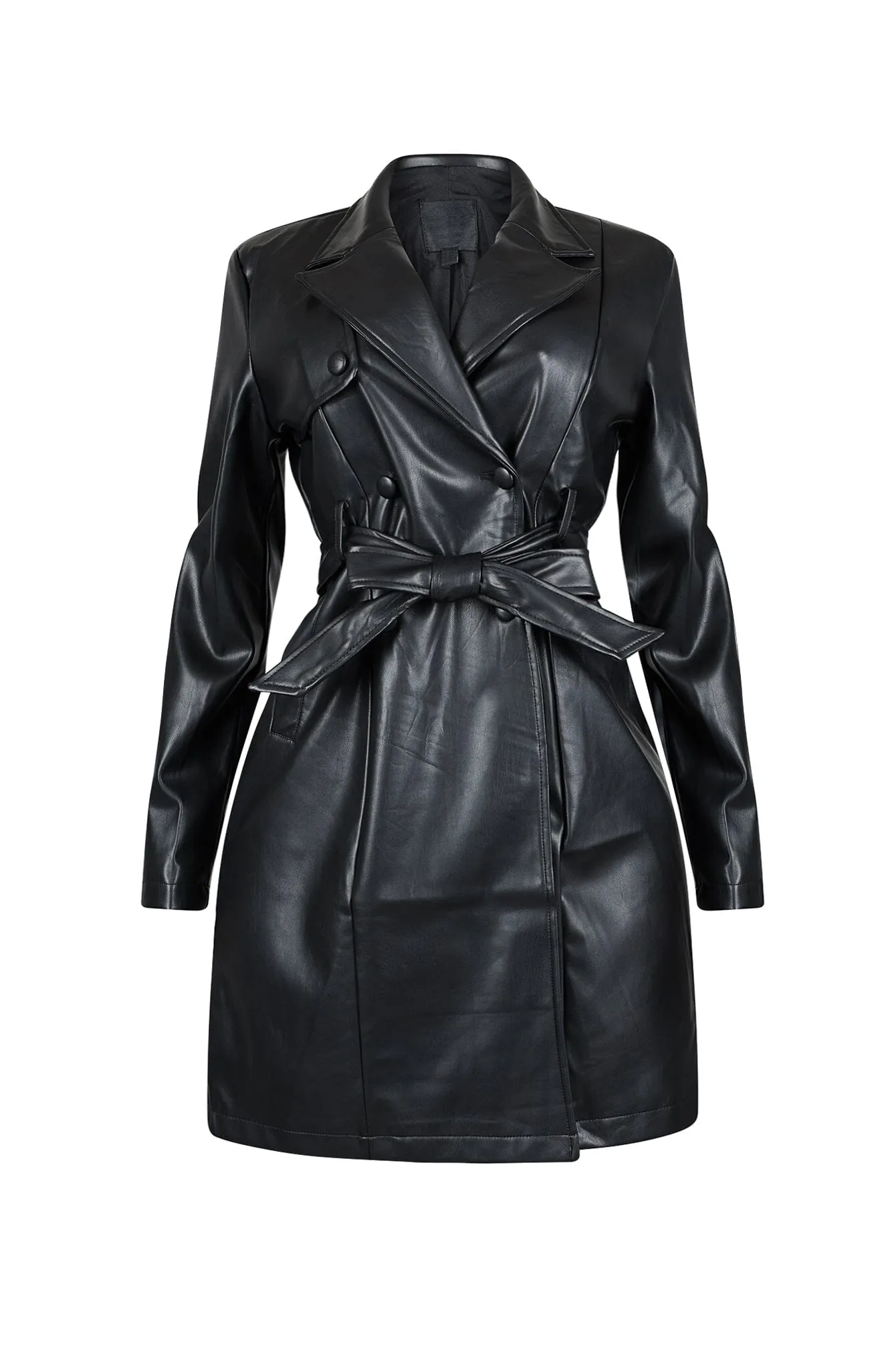 Chelsey Vegan Leather Coat Dress