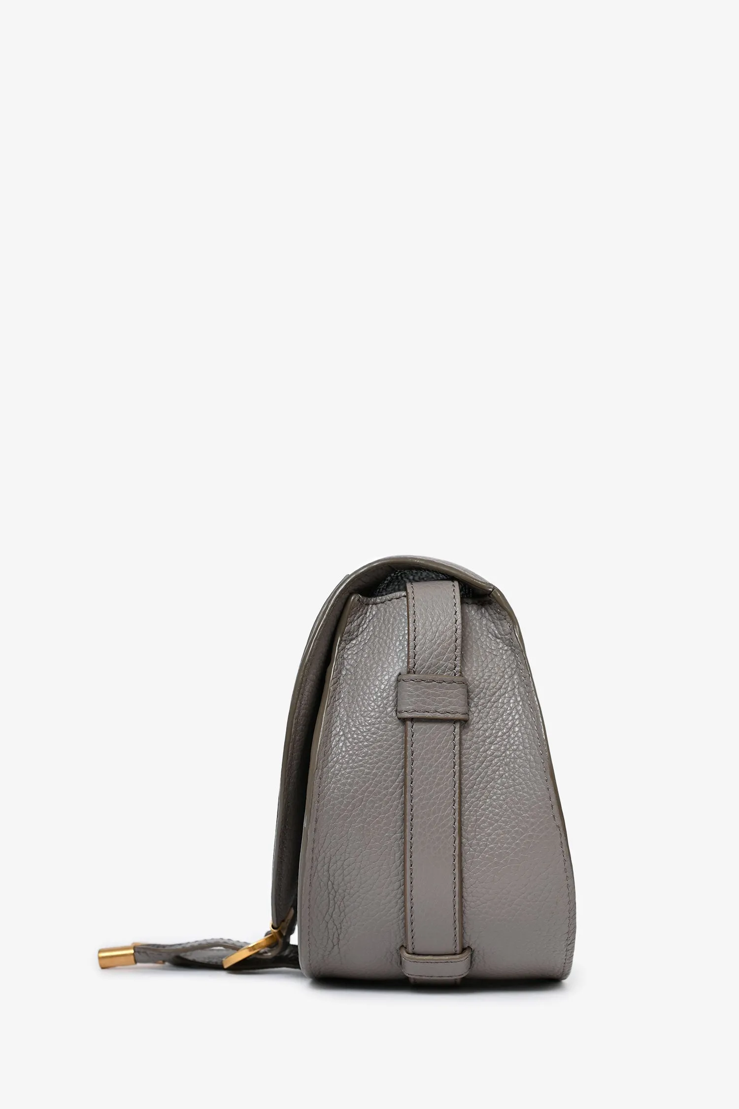 Chloe Grey Leather Marcie Crossbody Bag