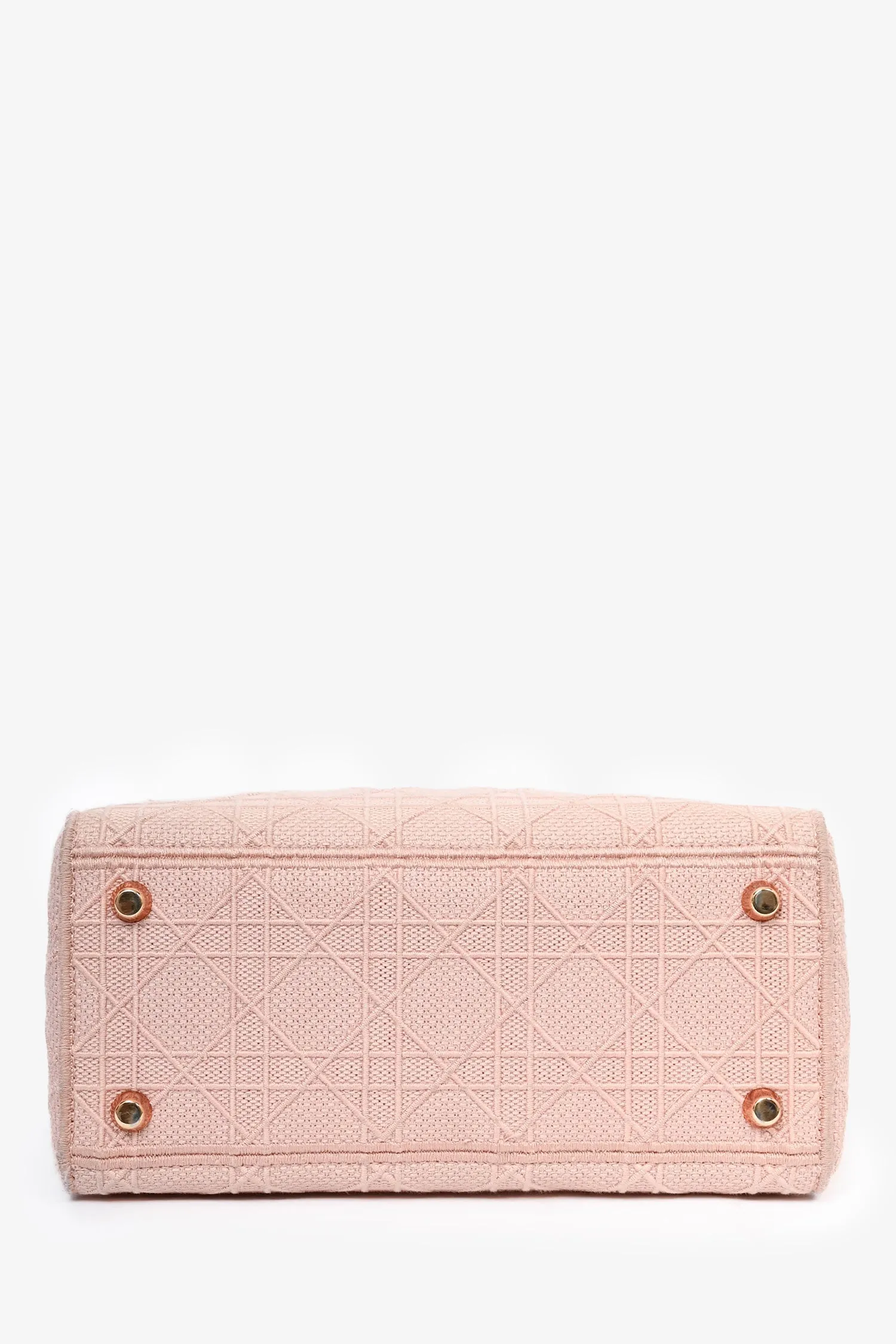 Christian Dior 2020 Pink Fabric Cannage Medium D-Lite Top Handle with Strap