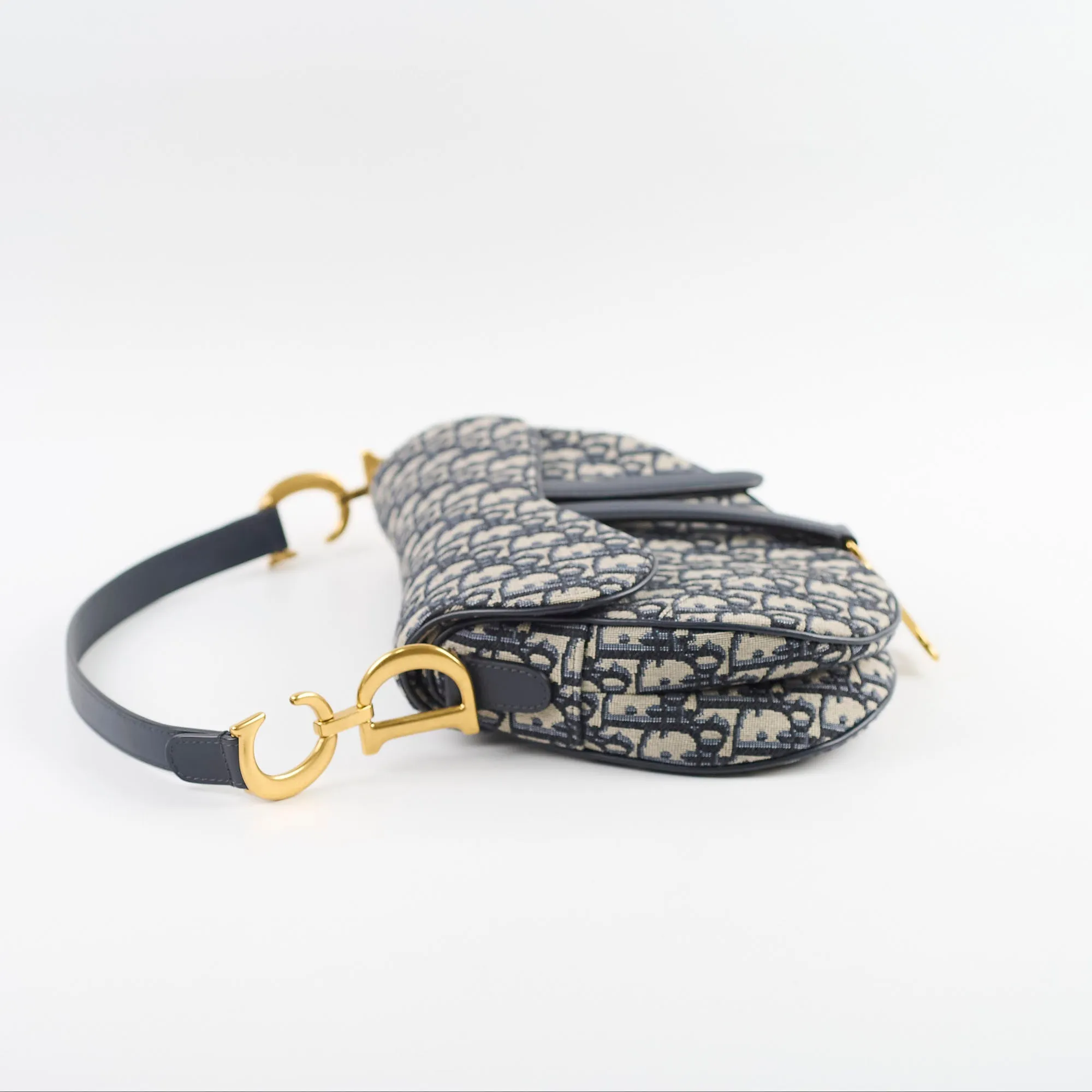 Christian Dior Oblique Saddle Bag Navy