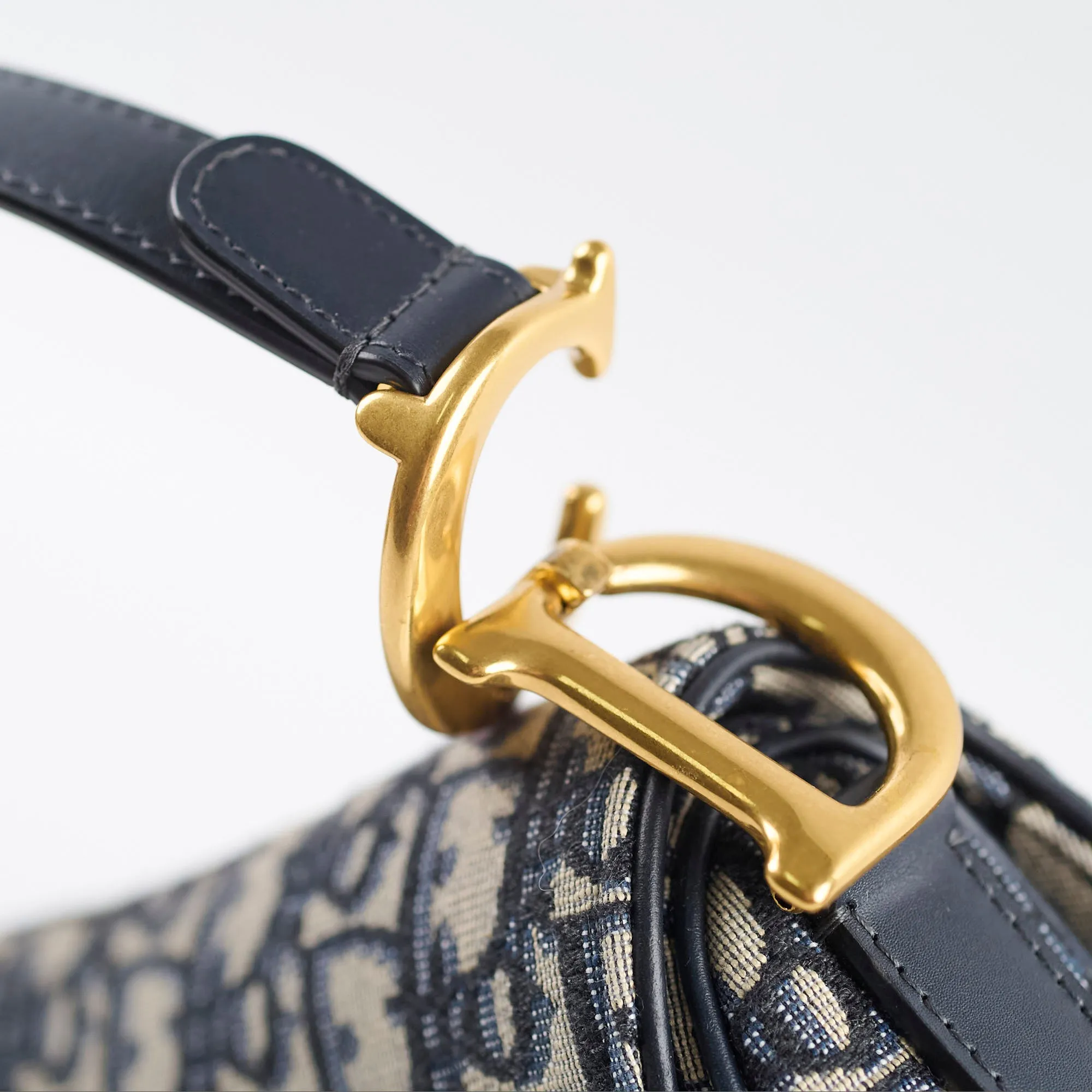 Christian Dior Oblique Saddle Bag Navy