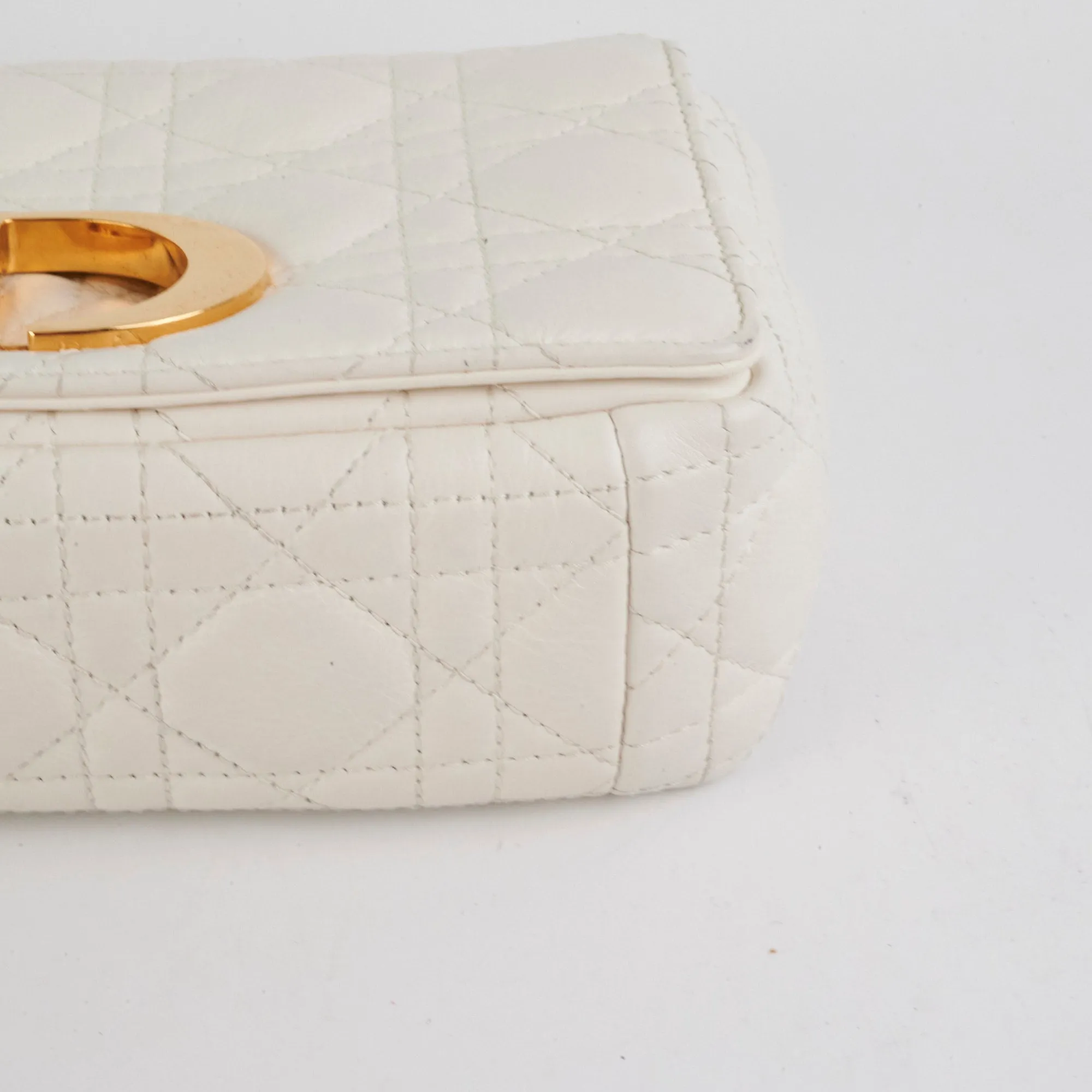 Christian Dior Small Caro Ivory Shoulder Bag