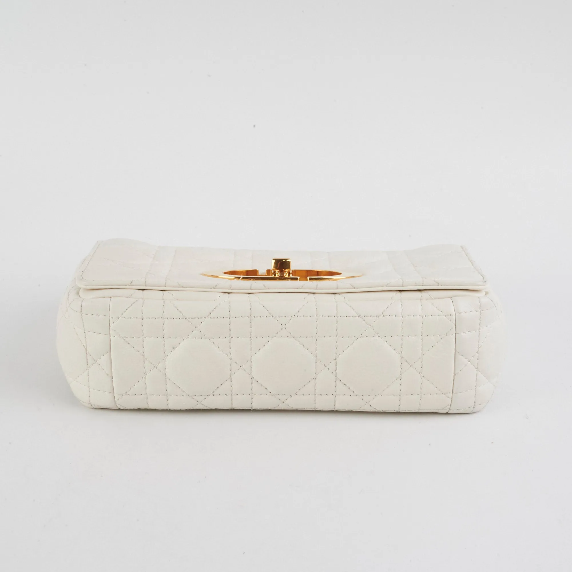 Christian Dior Small Caro Ivory Shoulder Bag