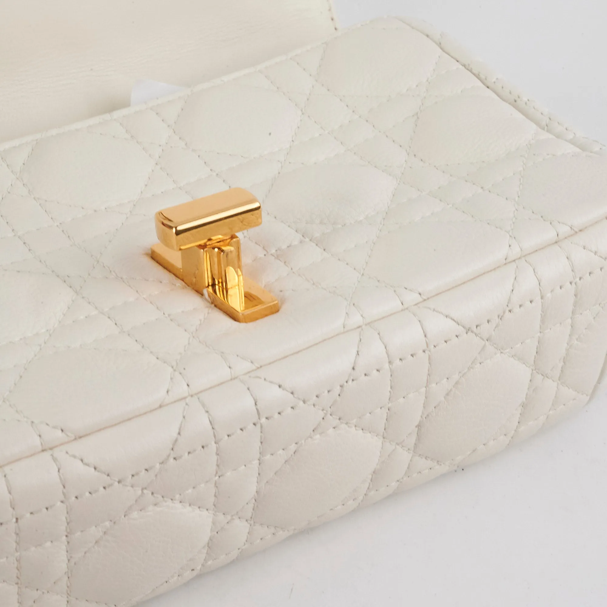 Christian Dior Small Caro Ivory Shoulder Bag