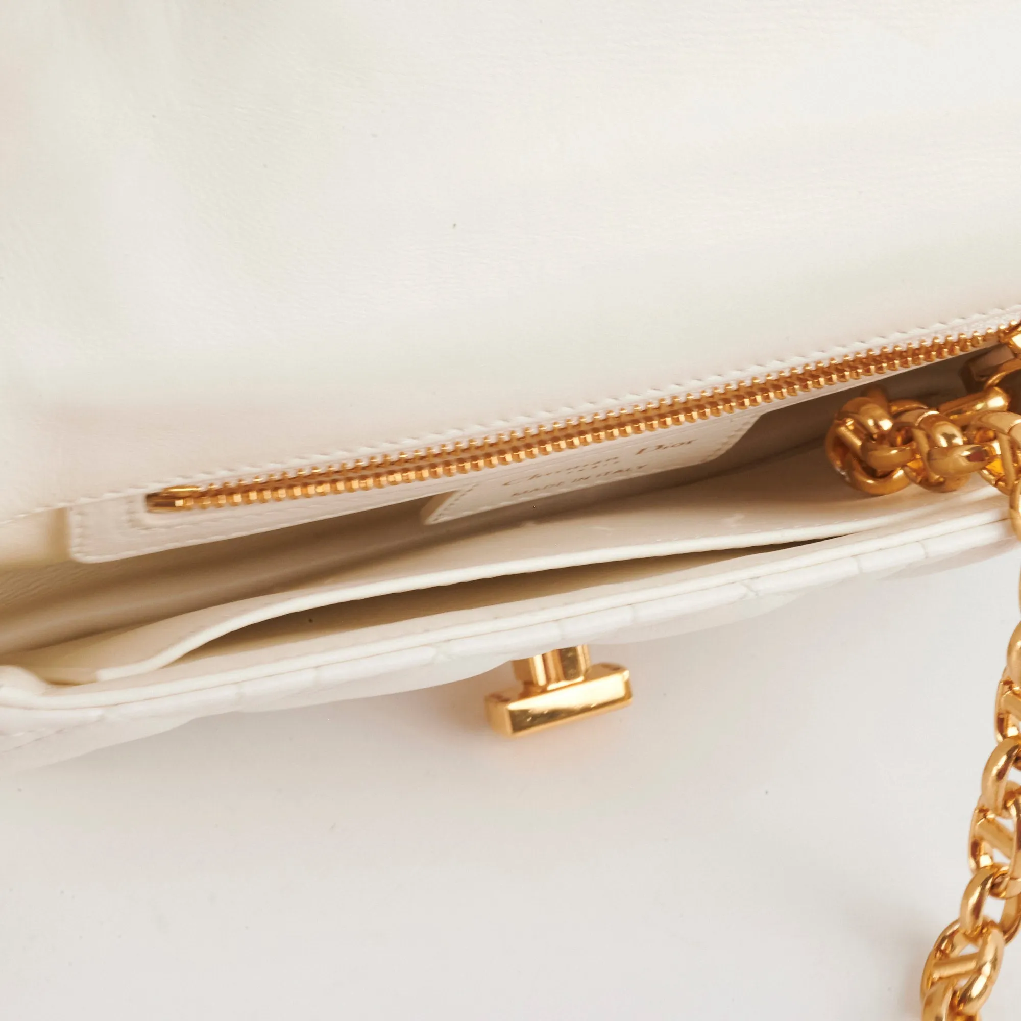 Christian Dior Small Caro Ivory Shoulder Bag