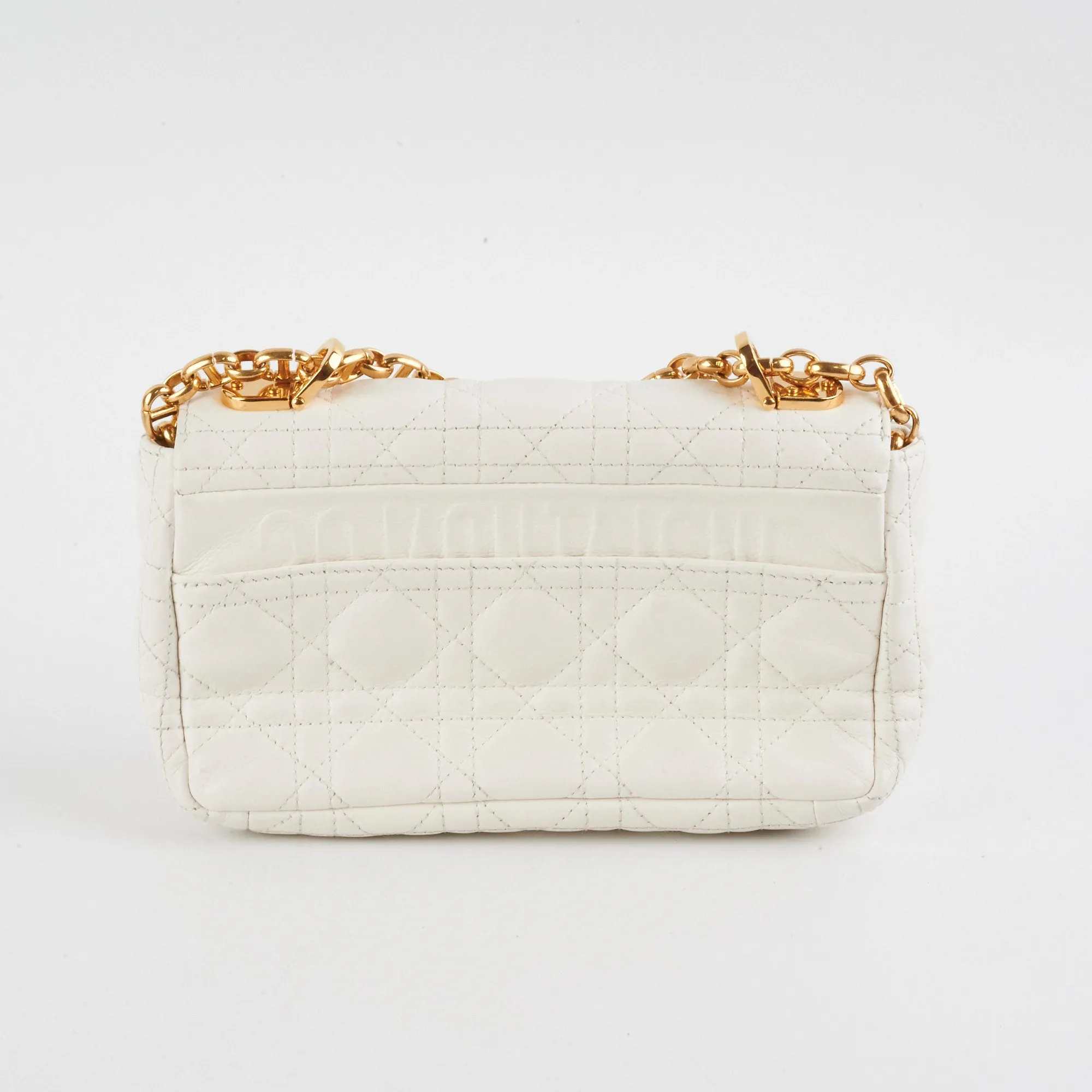 Christian Dior Small Caro Ivory Shoulder Bag