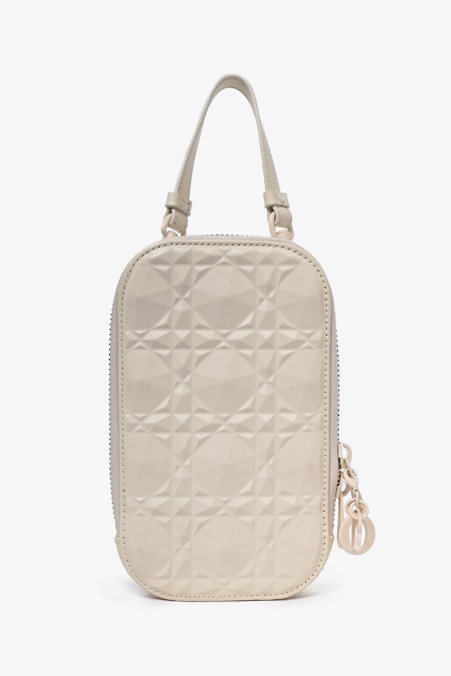 Christian Dior White Cannage Leather 'Lady Dior Call'in Dior' Phone Holder handbags bulk sale
