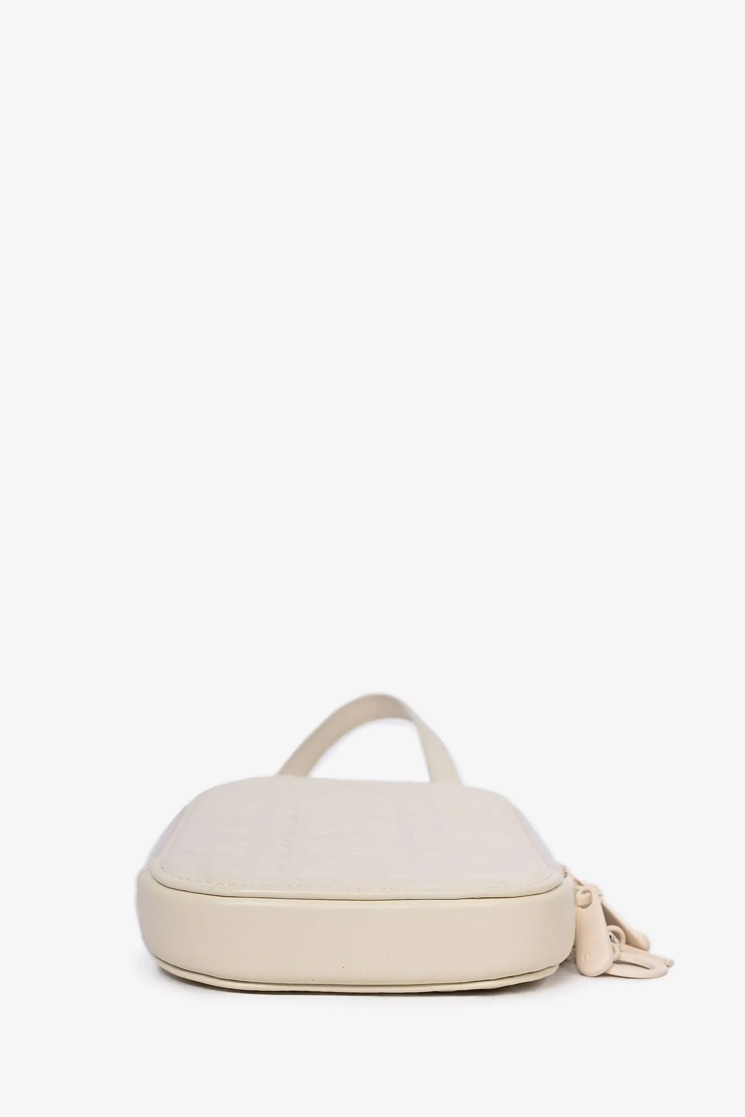 Christian Dior White Cannage Leather 'Lady Dior Call'in Dior' Phone Holder
