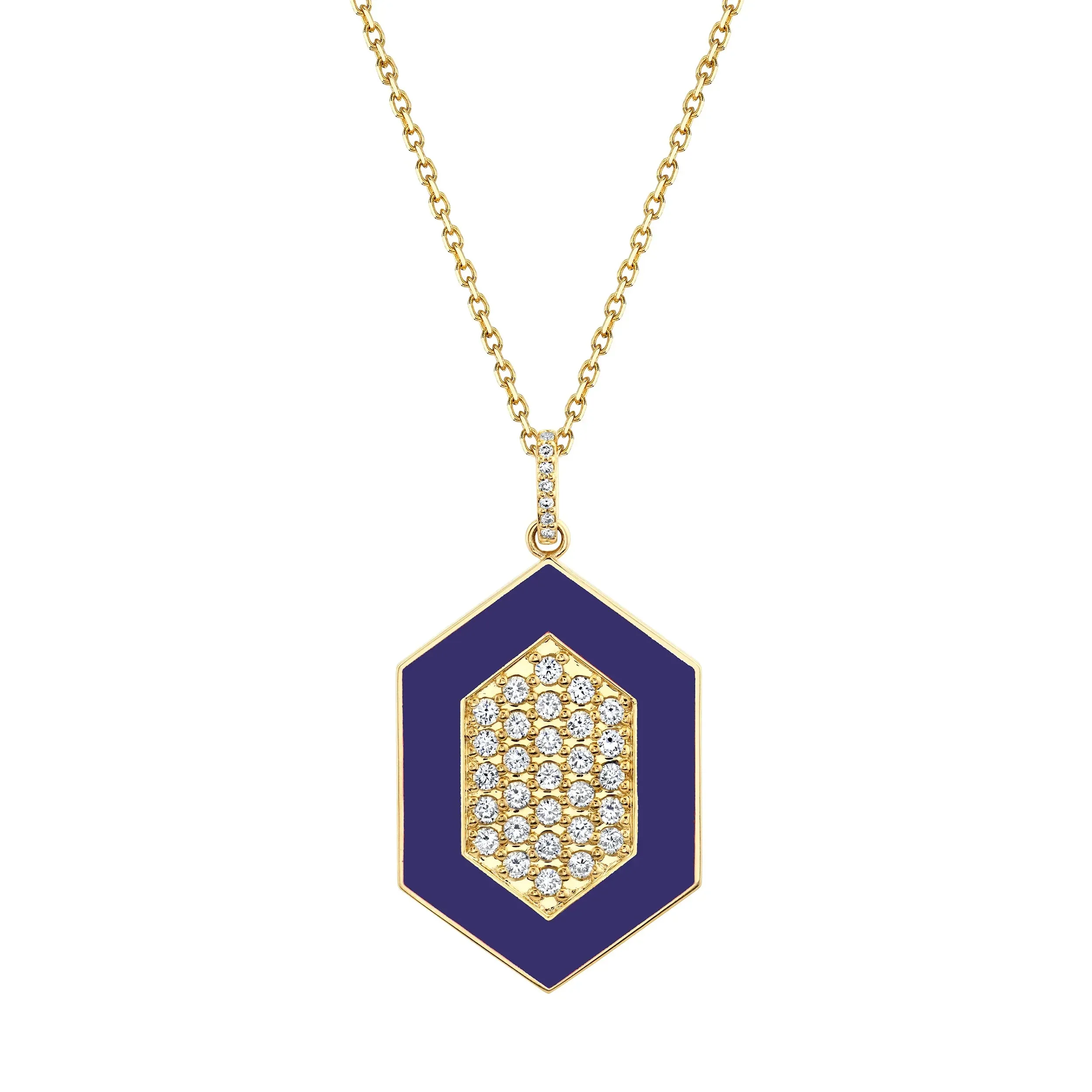 Chroma Pav Hexagon Pendant P491
