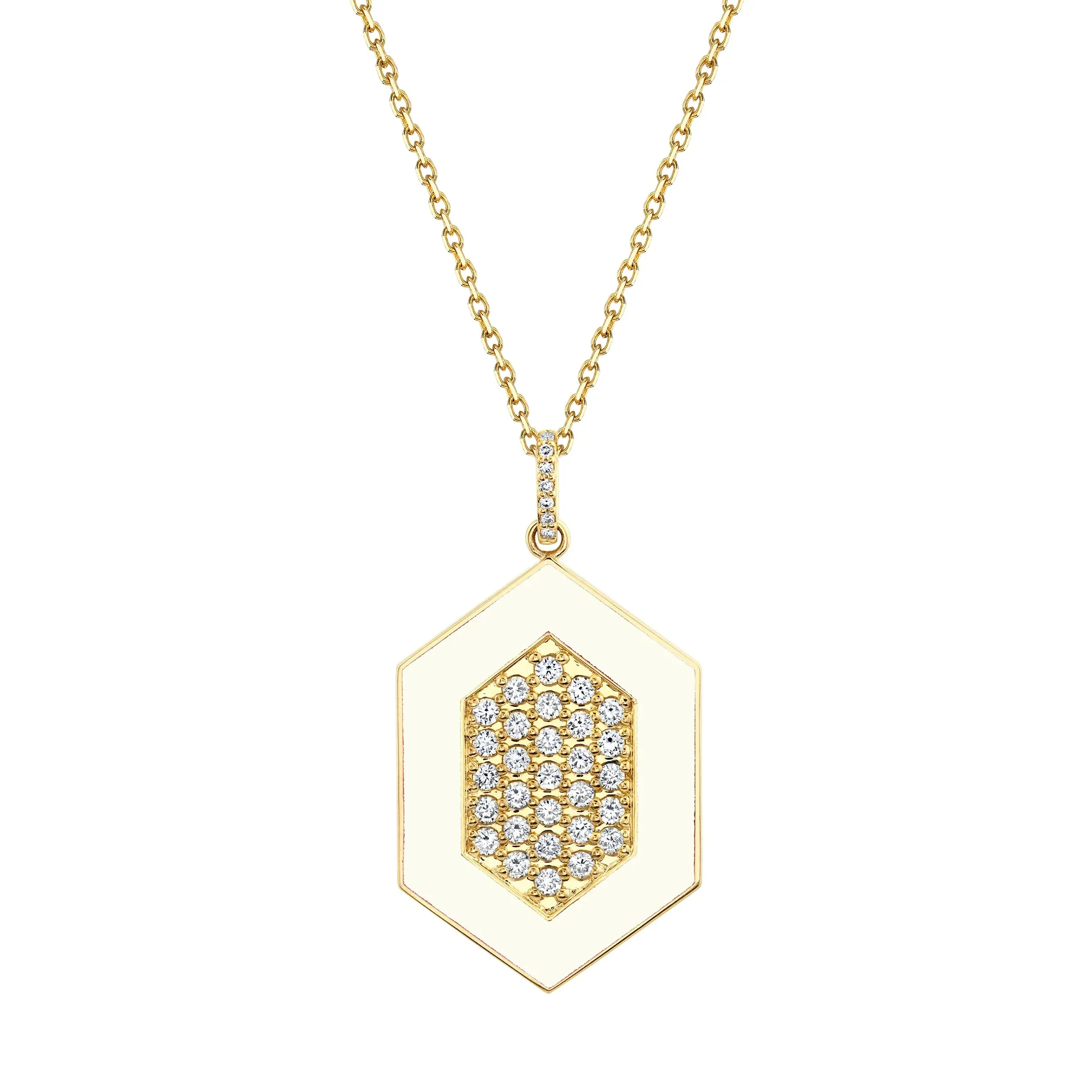 Chroma Pav Hexagon Pendant P491