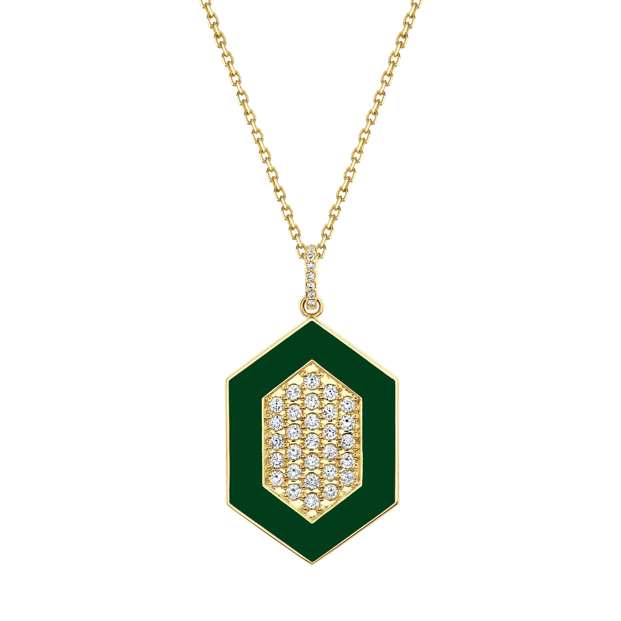 Chroma Pav Hexagon Pendant P491