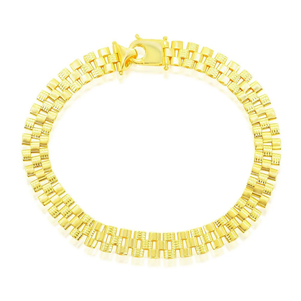 Classic Men's Bracelet - Gold Plated Sterling Silver Panther-Link | S-5135-GP 