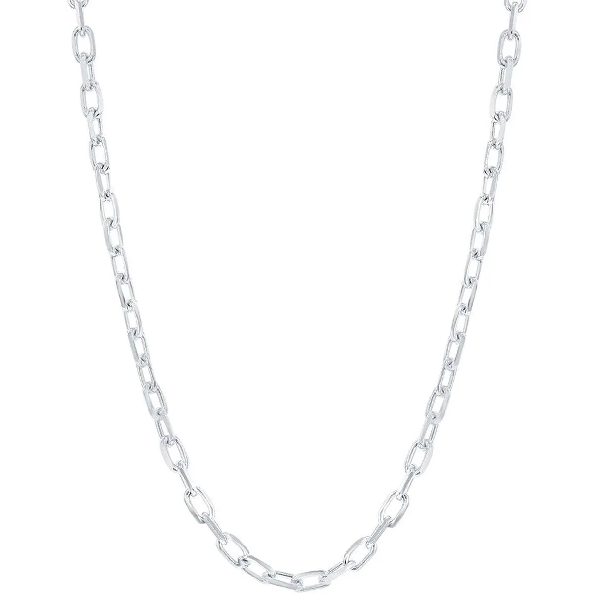 Classic Men's Chain - Rhodium Plated Sterling Silver 4.1mm Anchor, 20 inch | Q-5584-20 