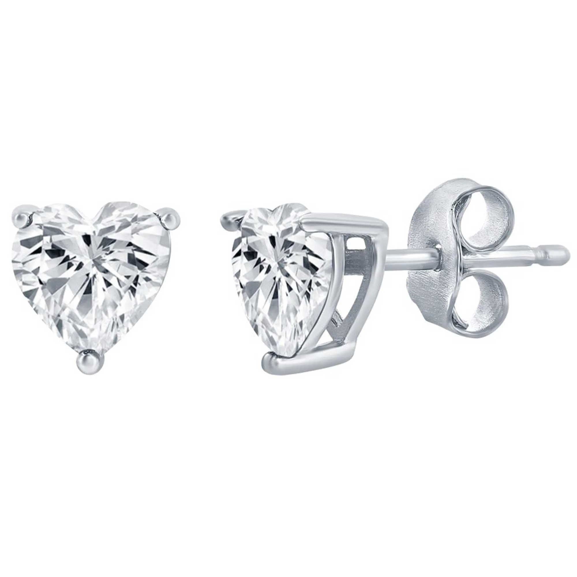 Classic Women's Earrings - SS 6mm Crystal "April" Heart Perciosa Crystal | D-8420 