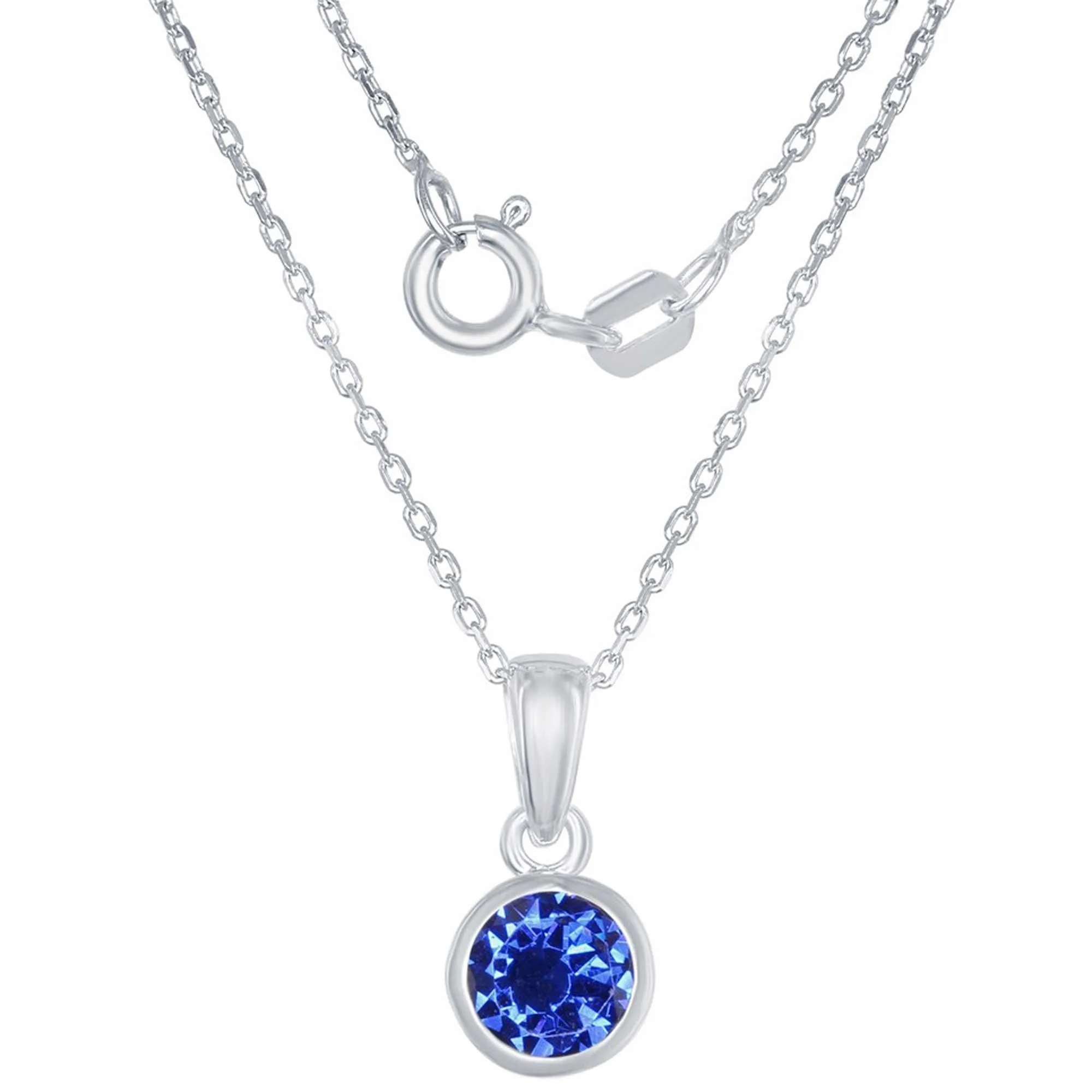 Classic Women's Pendant with Chain - September Created Sapphire | K-7017-SP 