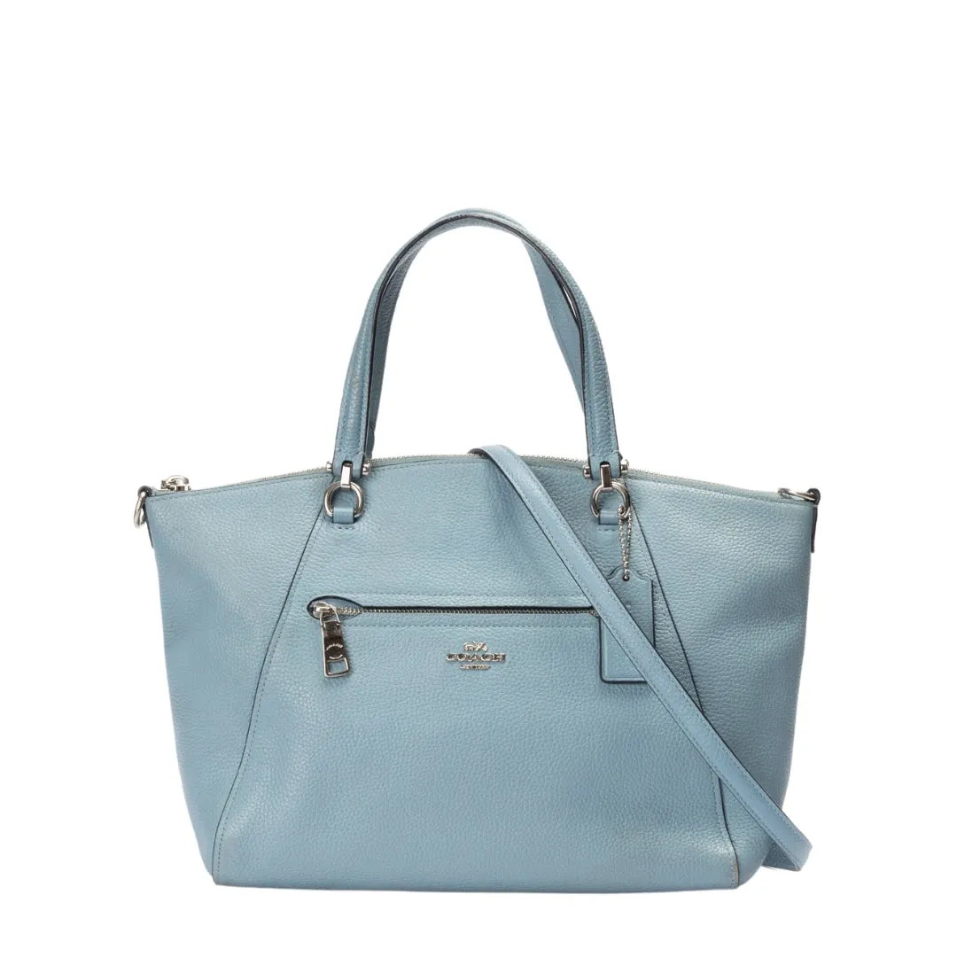 Coach Dark Chambray Polished Pebbled Leather Prairie Satchel flash sale luggage