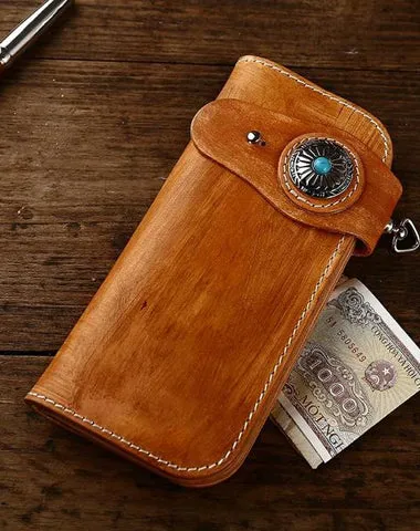 Cool Handmade Leather Biker Chain Wallet Mens Chain Long Wallet with Chain Cyber Monday wallet sale