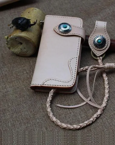 Cool Leather Mens Biker Chain Wallets Handmade Long Biker Wallet with Chain Cyber Monday wallet sale