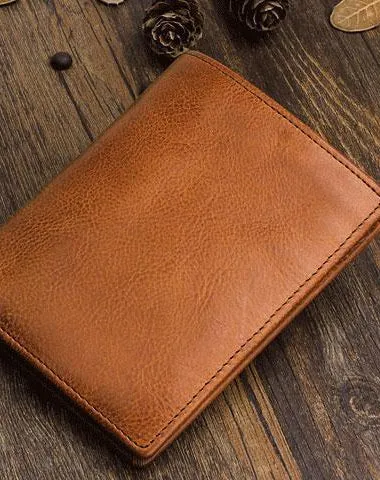 Cool Leather Mens Slim Leather billfold Wallet on sale Men Small Bifold Wallets on sale for Men