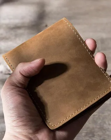 Cool Leather Mens Slim Small Wallet on sale Bifold Men billfold Wallets on sale for Men