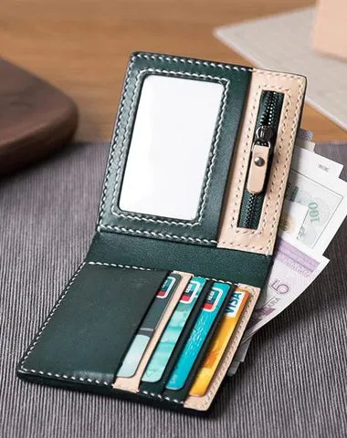 Cool Leather Mens Slim Small Wallet on sale billfold Wallets on sale Bifold for Men
