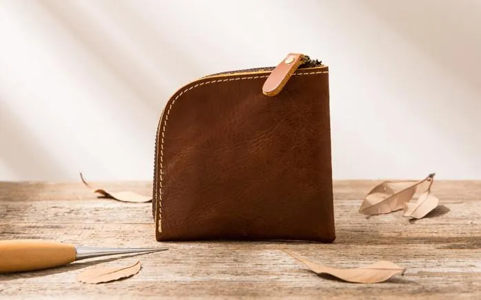 Cool Leather Mens Small Front Pocket Wallet Vintage billfold Wallets for Men
