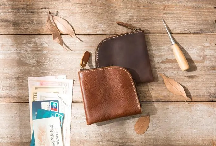 Cool Leather Mens Small Front Pocket Wallet Vintage billfold Wallets for Men