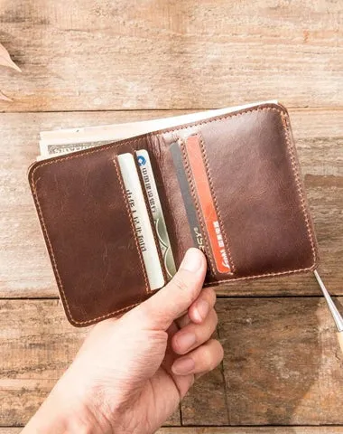 Cool Leather Mens Small Wallets on sale Bifold billfold Wallet on sale Slim Front Pocket Wallet on sale for Men