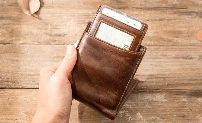 Cool Leather Mens Small Wallets Bifold Vintage billfold Wallets for Men