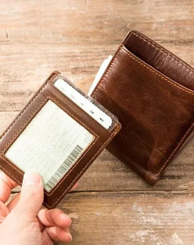 Cool Leather Mens Small Wallets on sale Bifold Vintage billfold Wallets on sale for Men