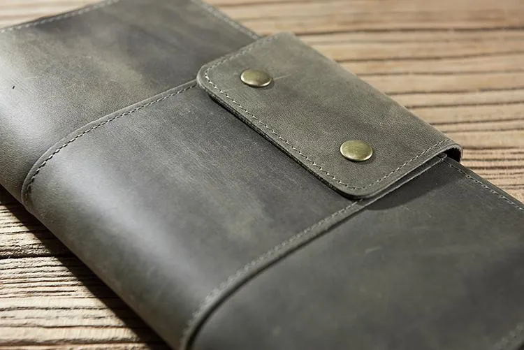 Cool Leather Mens Travel Long Wallet Passport Leather Wallet Long Wallets for Men