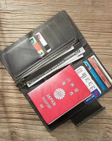 Cool Leather Mens Travel Long Wallet Passport Leather Wallet Long Wallets for Men Cyber Monday wallet sale