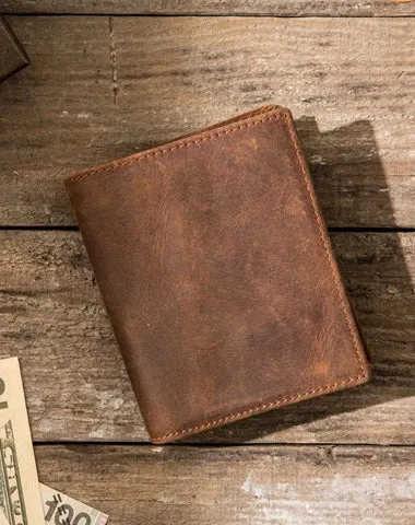 Cool Leather Vintage Mens Slim Small Wallets on sale Zipper billfold Wallets on sale for Men