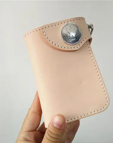 Cool Mens Leather Small Biker Chain Wallet on sale Handmade billfold Chain Wallet on sale for Biker