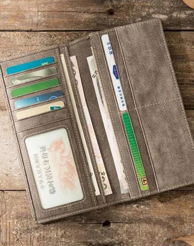 Cool Mens long Wallet Leather Vintage Wallet Long Wallets for Men Cyber Monday wallet sale