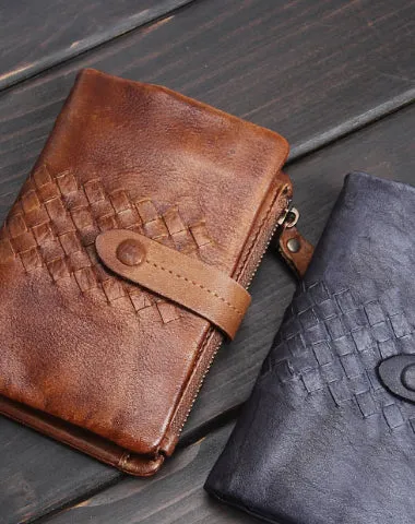 Cool Mens Small Leather Wallets on sale Men Zipper billfold Wallets on sale Bifold for Men