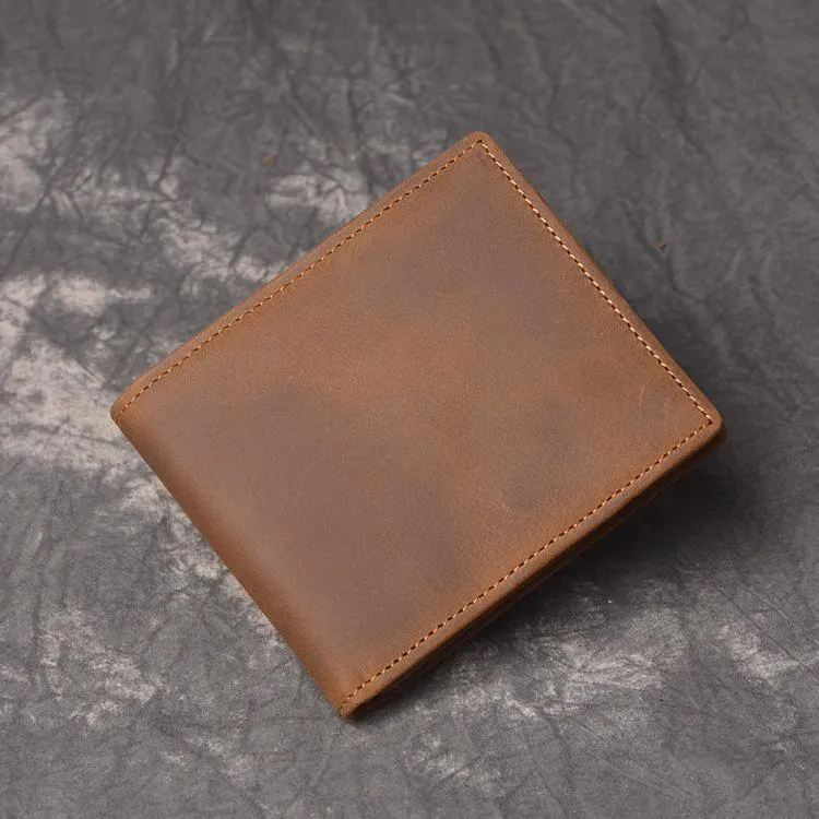Cool RFID Leather Mens Bifold Small Wallet billfold Wallet Front Pocket Wallets for Men