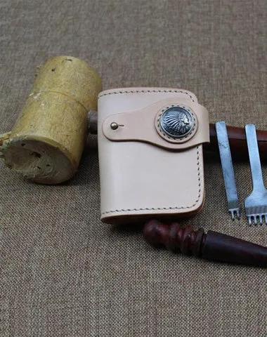 Cool Small Leather Biker Chain Wallet on sale Mens Handmade billfold Chain Wallets on sale
