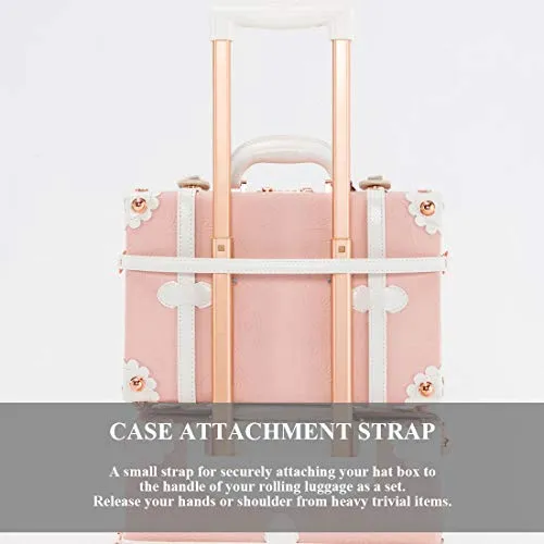 COTRUNKAGE 26 Inch Large Vintage Luggage Set 2 Pieces Rolling Suitcases for Women (13" & 26", Embossed Pink)