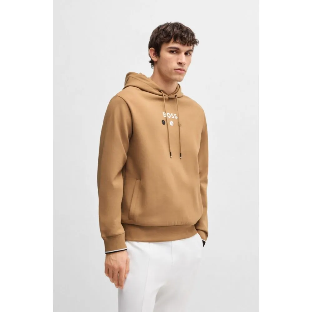 Cotton hoodie with tennis artwork