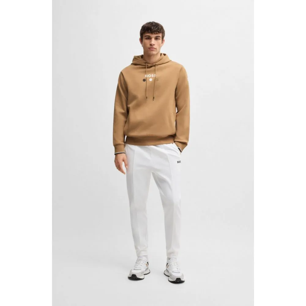 Cotton hoodie with tennis artwork