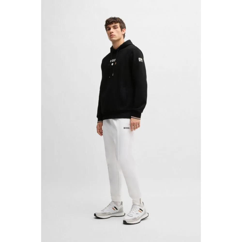 Cotton hoodie with tennis artwork