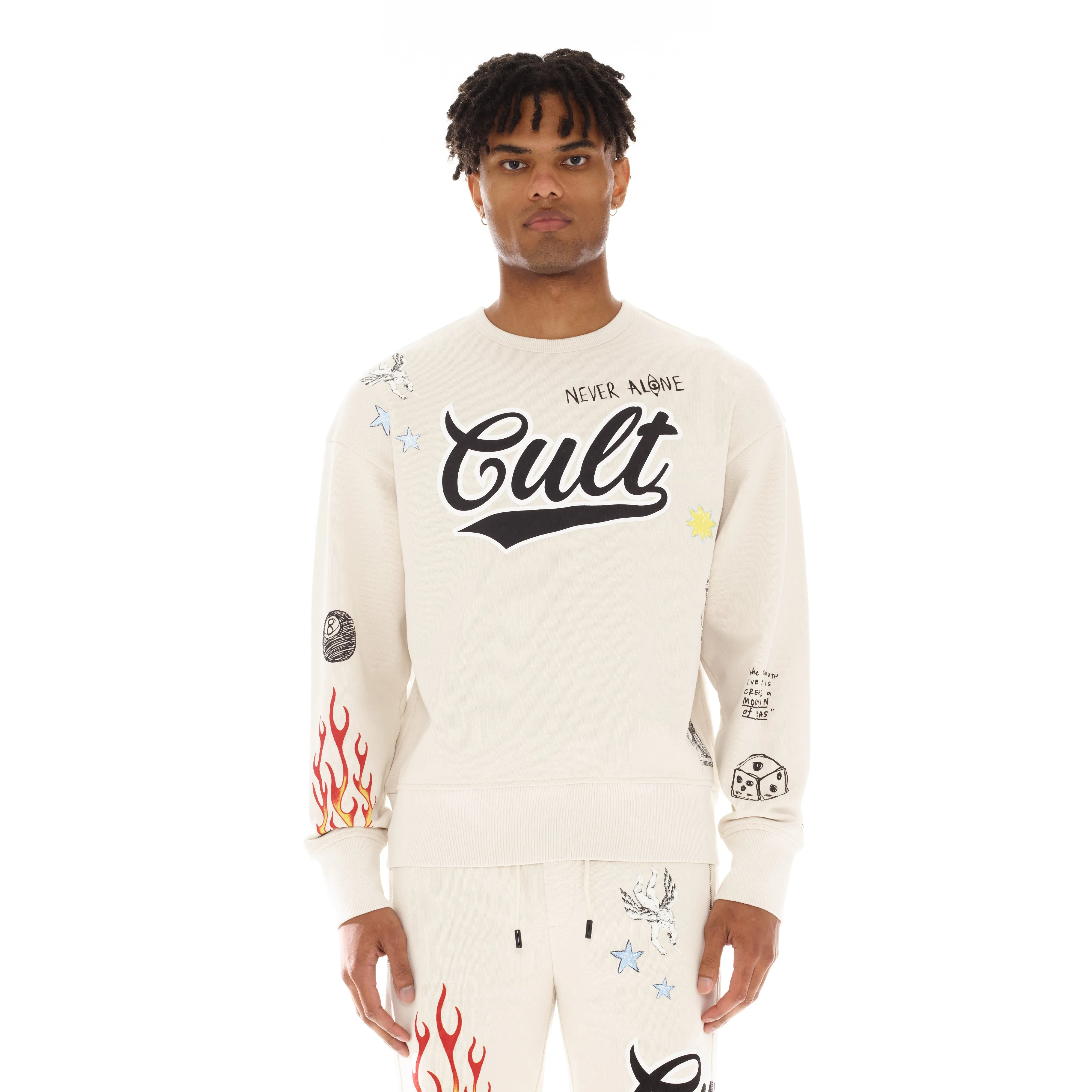 Crew Neck Fleece In Graffiti